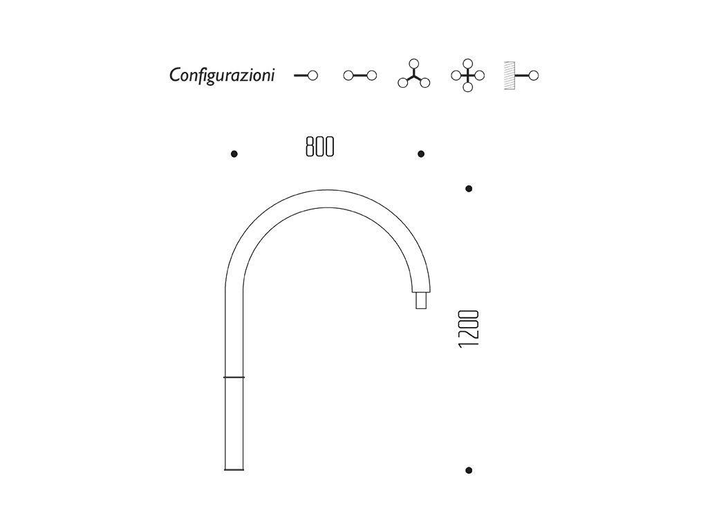Braccio serie INNER a pastorale - dimensioni