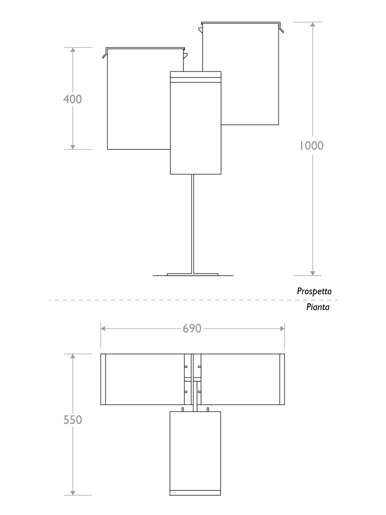 Misure Cestino Future triplo