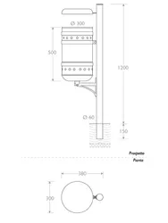 Cestino in acciaio e ghisa Mantegna misure