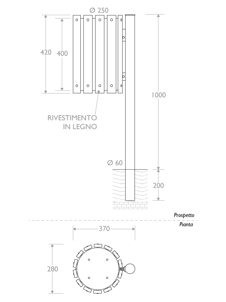 cestino small 330403 singolo infissione rivestito