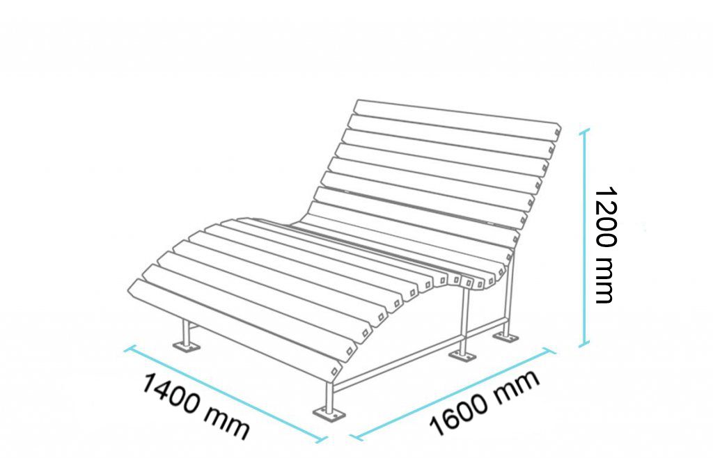 chaise longue in plastica riciclata misura