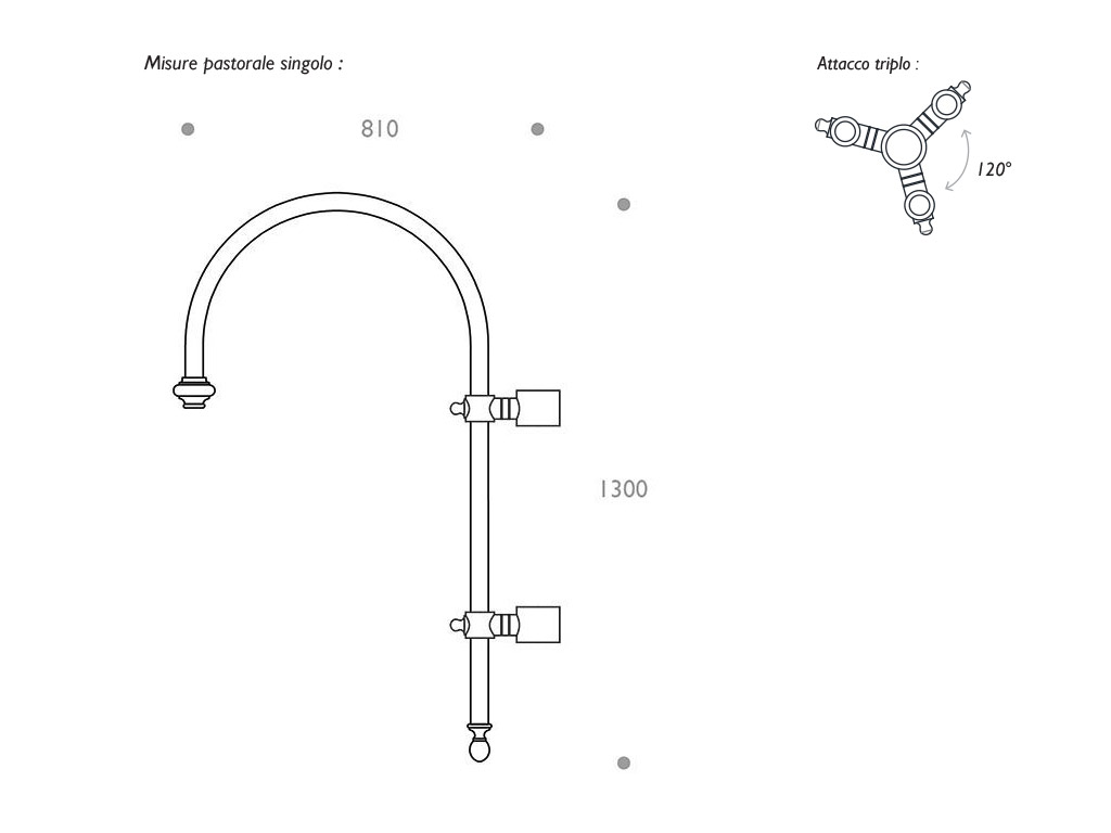 cima a pastorale triplo alluminio ghisa 505 dimensioni