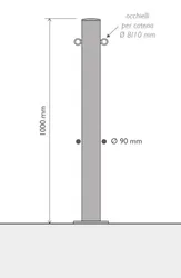 dissuasore ticino acciaio inox flangia occhielli cod 321405