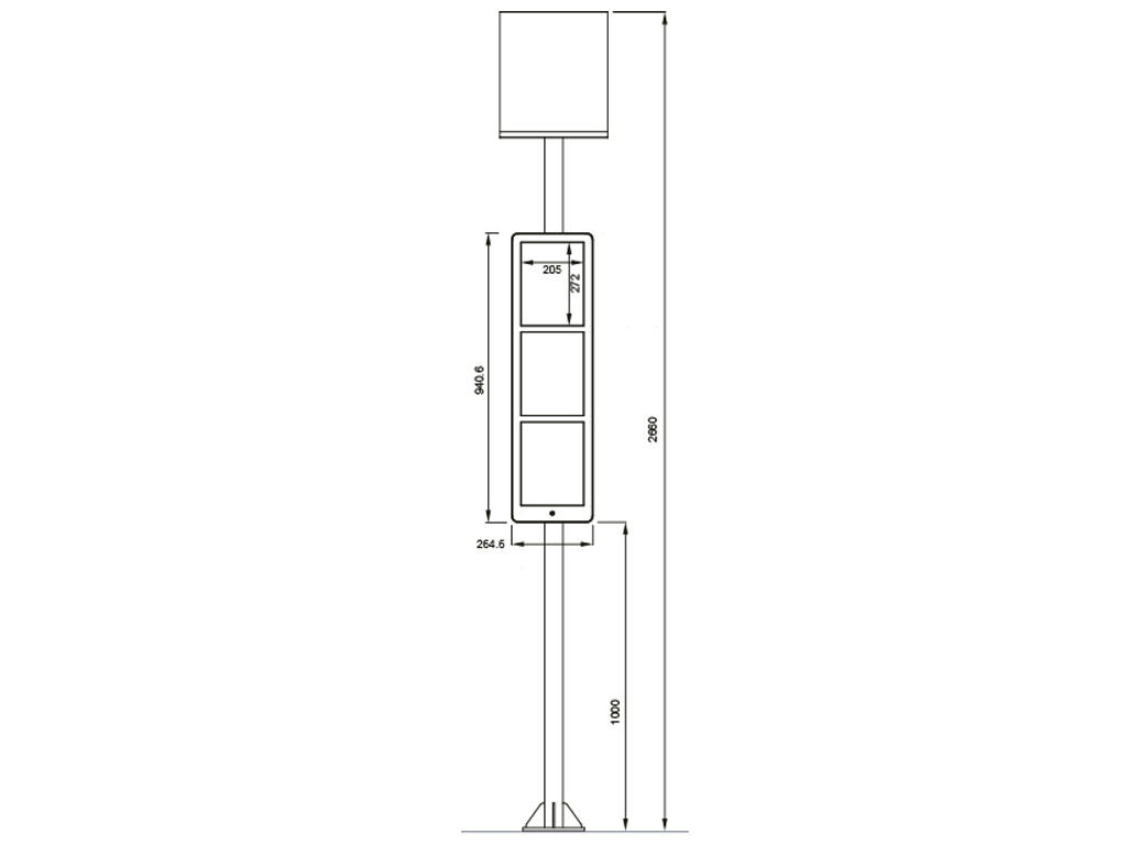 e paper bus stop kiosk fotovoltaico misure