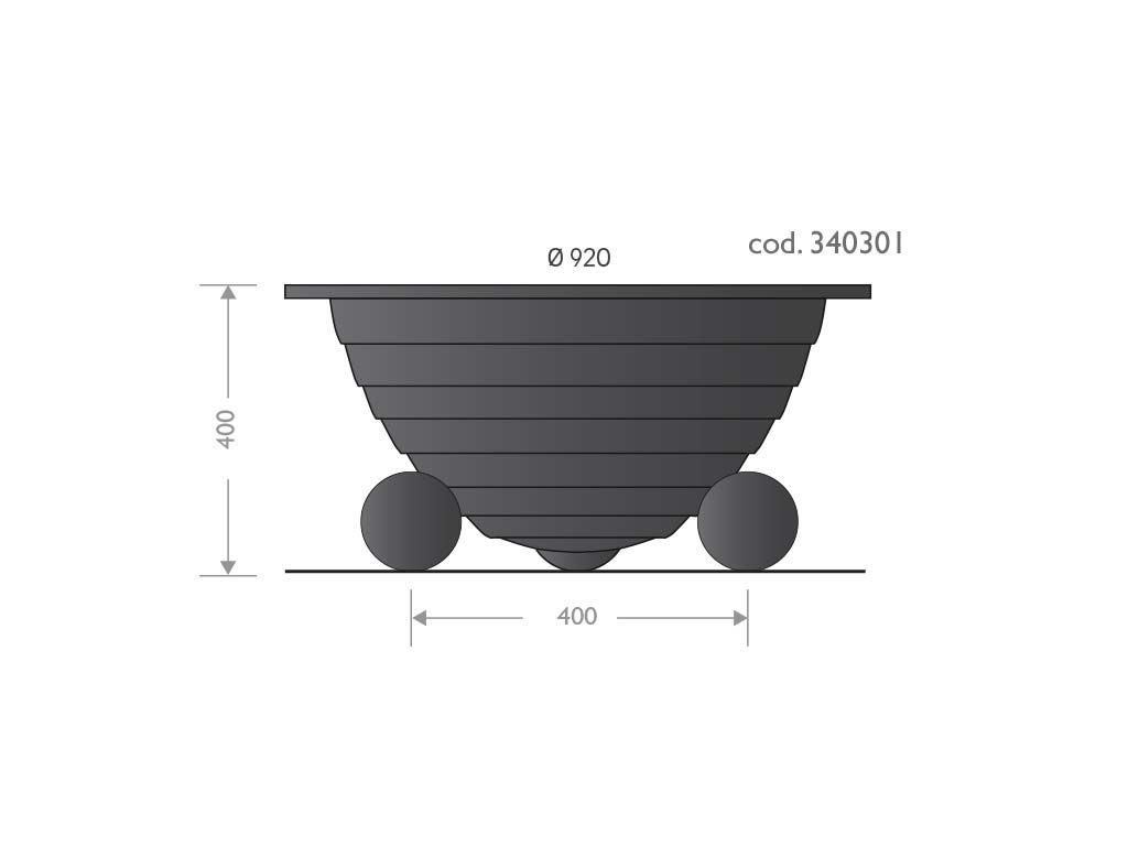 fioriera classica ghisa passiflora prospetto