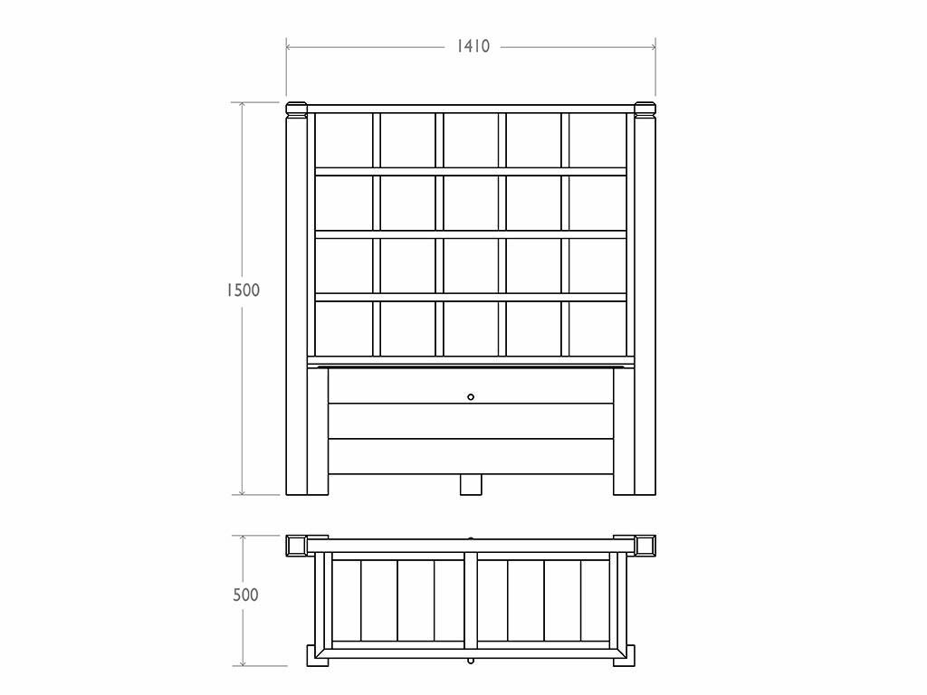 Pannello con fioriera per Isola ecologica modello CREMONA