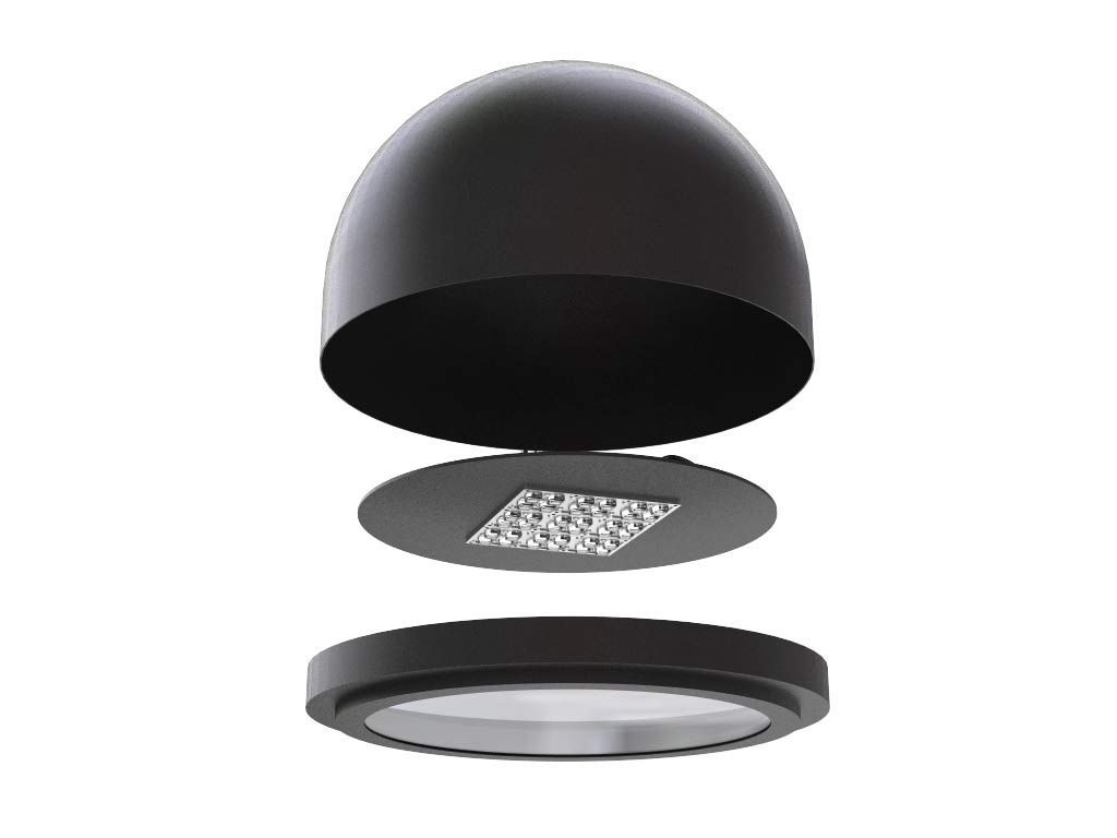 Lampara 640 in alluminio esploso