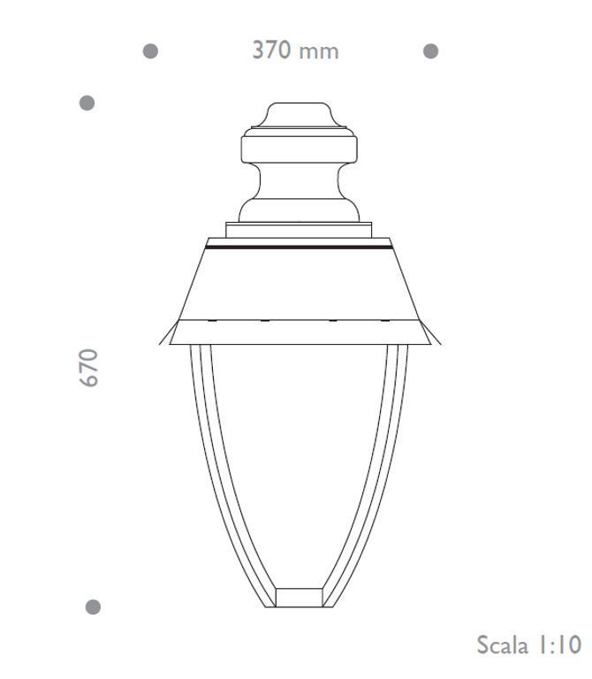 Lanterna artistica in acciaio dimensioni