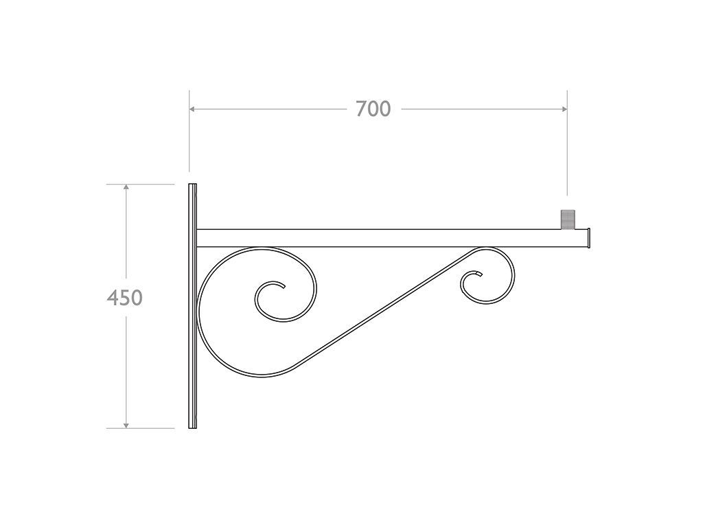 mensola muro ghisa alluminio acciaio 517 economy dimensioni