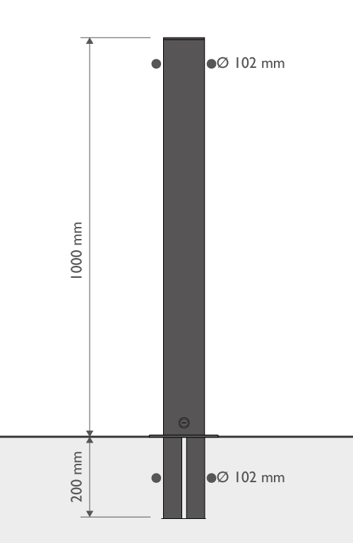 misure 2d dissuasore flash acciaio cod 321804