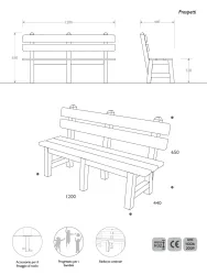 Prospetti e vista 3D panca baby in Strongplast