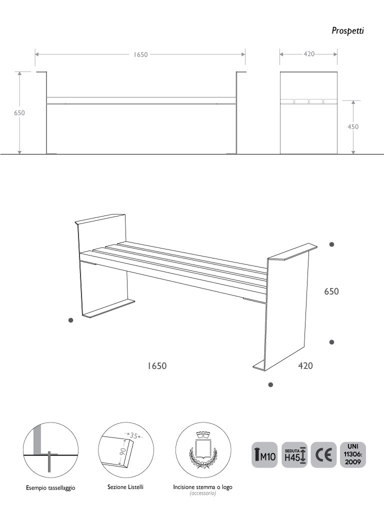 Misure Panchina Future