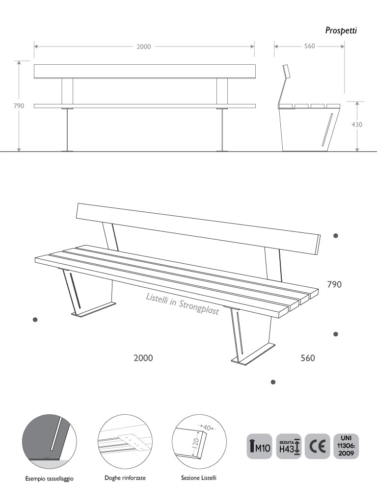 Misure Panchina Berlino