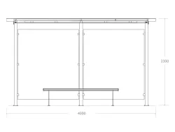 pensilina attesa future arredo urbano acciaio prospetto frontale2