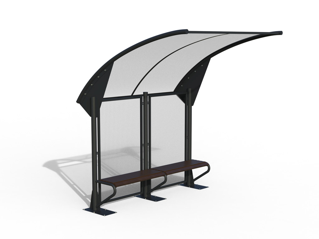 Bus shelter with bench 2