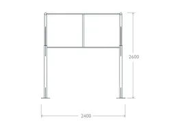 pensilina ppb acciaio policarbonato prospetto frontale solo tettoia