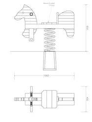 pianta prospetto gioco a molla cavalluccio strongplast cod 7011