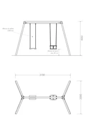 Swing with two mixed seats in Strongplast dimension