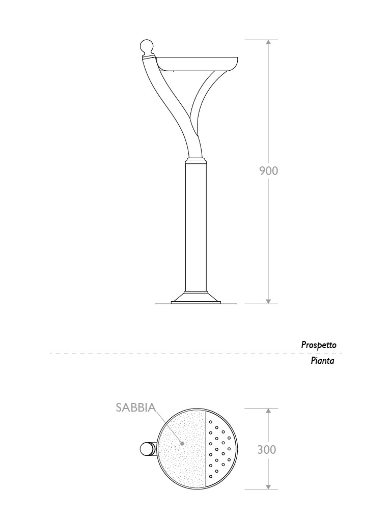 Misure Posacenere Elegant