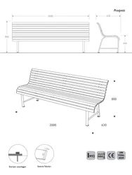 prospetti panchina classica milano acciaio