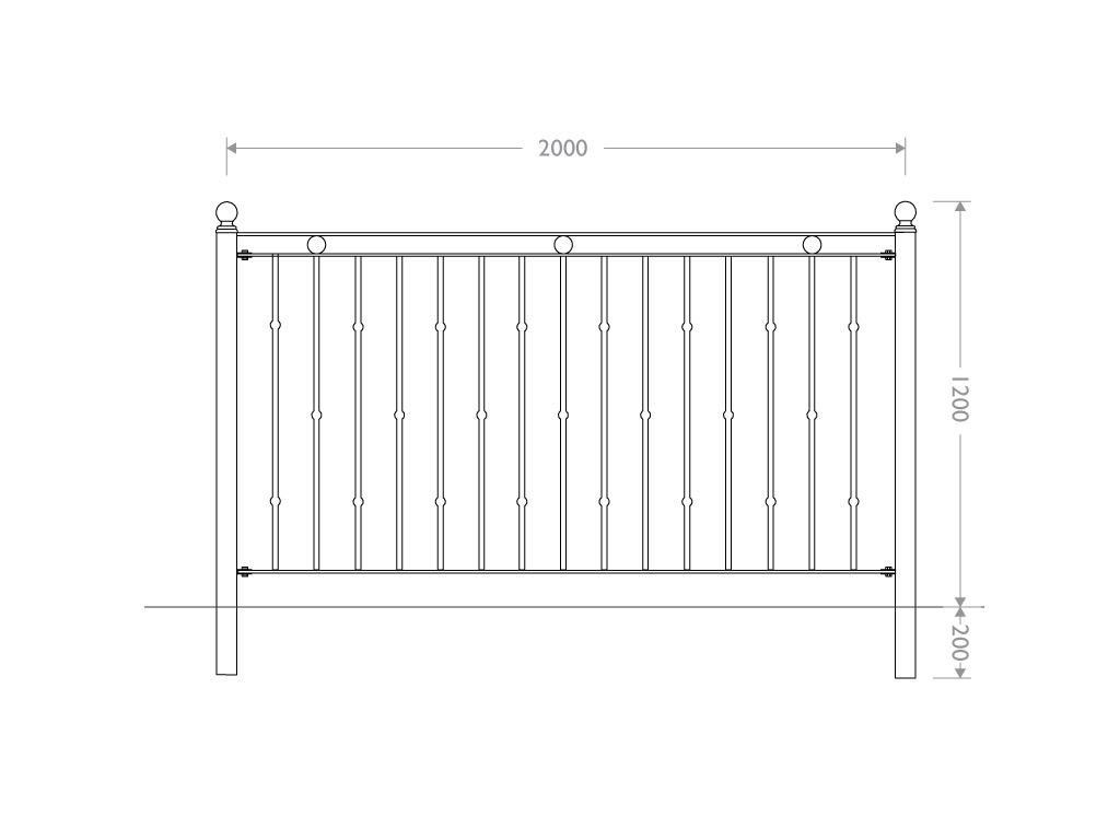 Misure Recinzione acciaio ghisa