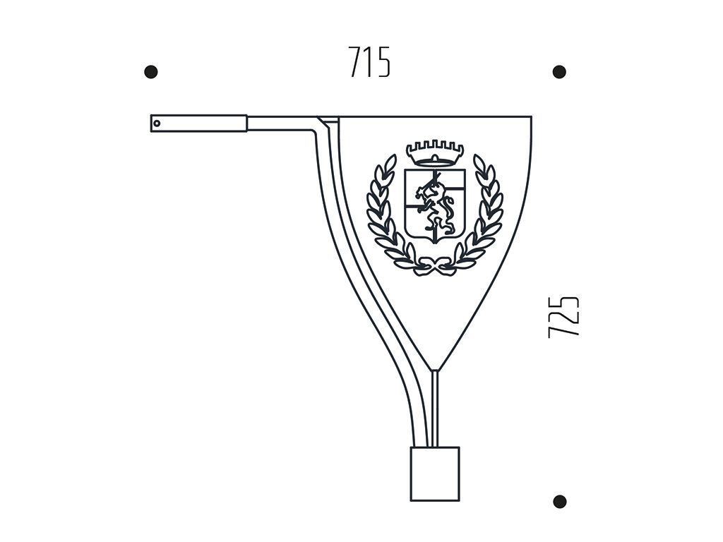 Testa palo per lampare TPLX4 - dimensioni