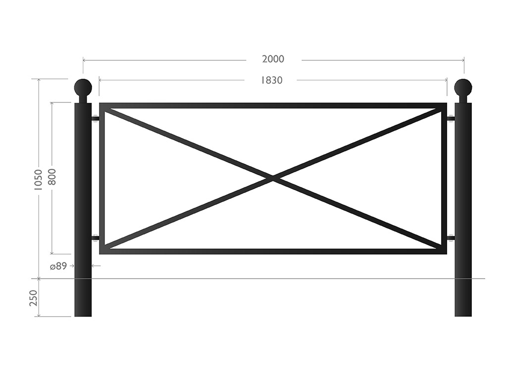 Misure Transenna Riquadro singola